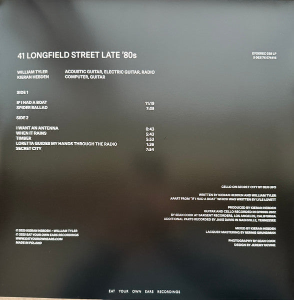 Kieran Hebden, William Tyler ~ 41 Longfield Street Late 80s (Vinyl) - Djungel & Jazz