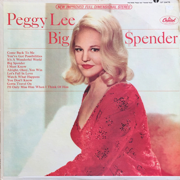 Peggy Lee ~ Big Spender (Vinyl) - Djungel & Jazz
