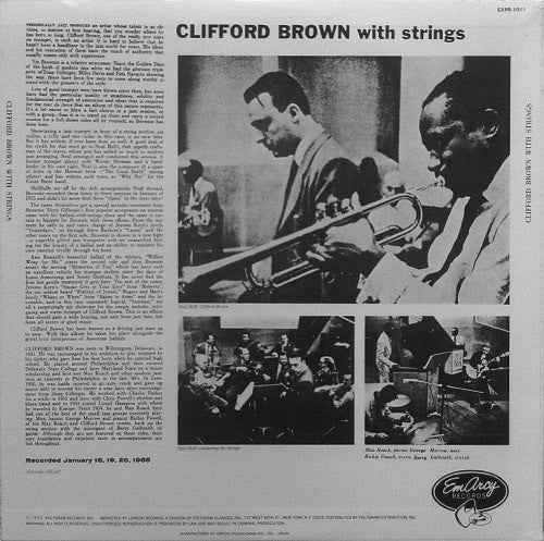 Clifford Brown : Clifford Brown With Strings (LP, Album, Mono, RE)