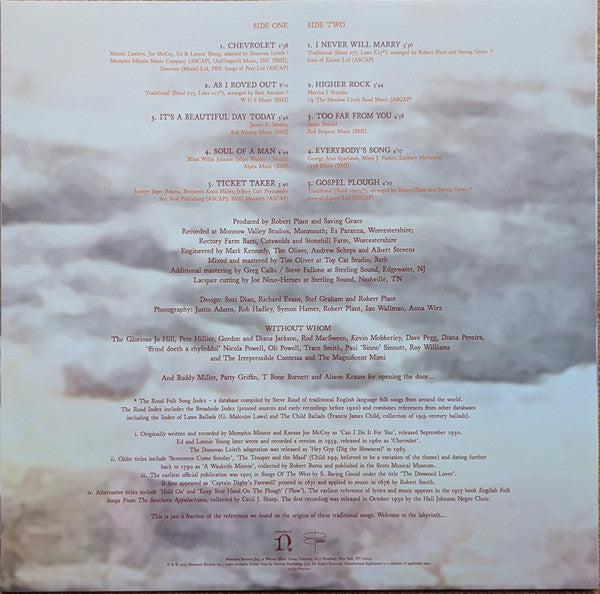 Robert Plant With Suzi Dian : Saving Grace  (LP, Album)