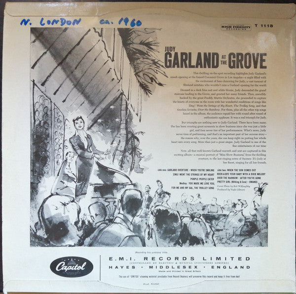 Judy Garland With Freddy Martin And His Orchestra ~ At The Grove (Vinyl) - Djungel & Jazz
