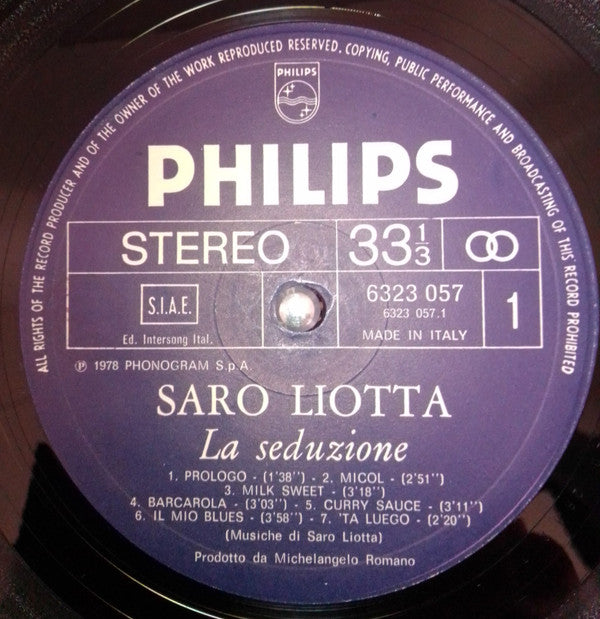 Saro Liotta : La Seduzione (LP, Album)