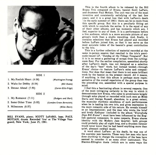Bill Evans Trio ~ Waltz For Debby (Vinyl) - Djungel & Jazz
