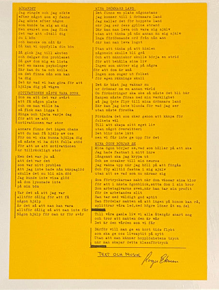 Roger Ekman : Ångest (LP, Album, RE)