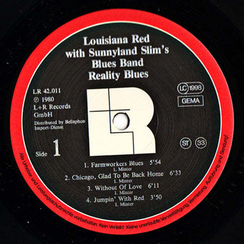 Louisiana Red With Sunnyland Slim Blues Band & Carey Bell ~ Reality Blues (Vinyl) - Djungel & Jazz