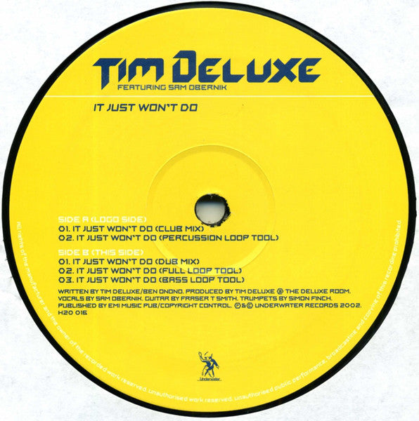 Tim Deluxe Featuring Sam Obernik ~ It Just Won't Do (Vinyl) - Djungel & Jazz