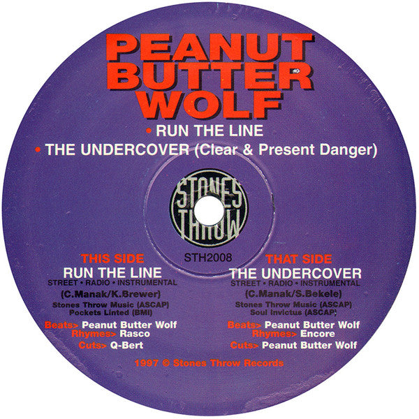 Peanut Butter Wolf ~ Run The Line / The Undercover (Clear & Present Danger) (Vinyl) - Djungel & Jazz