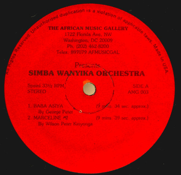 Orchestra Simba Wanyika ~ Kenya Vol.1 (Vinyl) - Djungel & Jazz