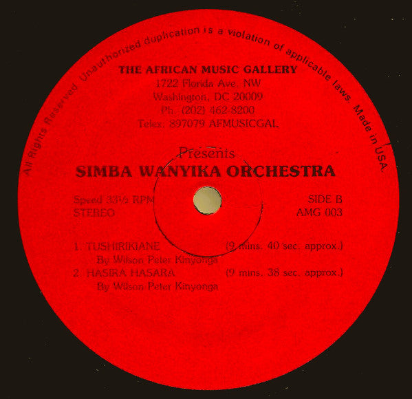Orchestra Simba Wanyika ~ Kenya Vol.1 (Vinyl) - Djungel & Jazz
