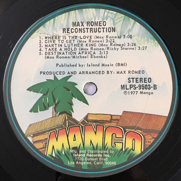 Max Romeo ~ Reconstruction (Vinyl) - Djungel & Jazz