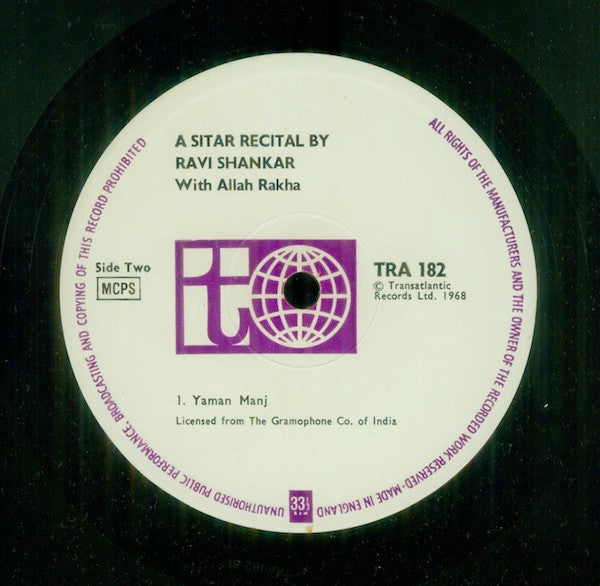 Ravi Shankar With Alla Rakha ~ A Sitar Recital (Vinyl) - Djungel & Jazz