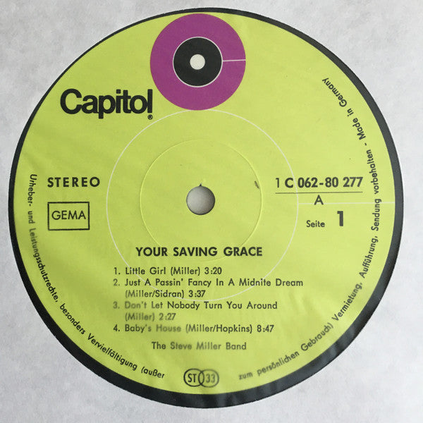 Steve Miller Band ~ Your Saving Grace (Vinyl) - Djungel & Jazz