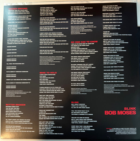Bob Moses (5) : Blink (LP, Album, Red)