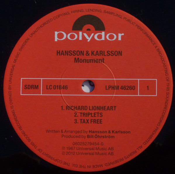 Hansson & Karlsson ~ Monument (Vinyl) - Djungel & Jazz