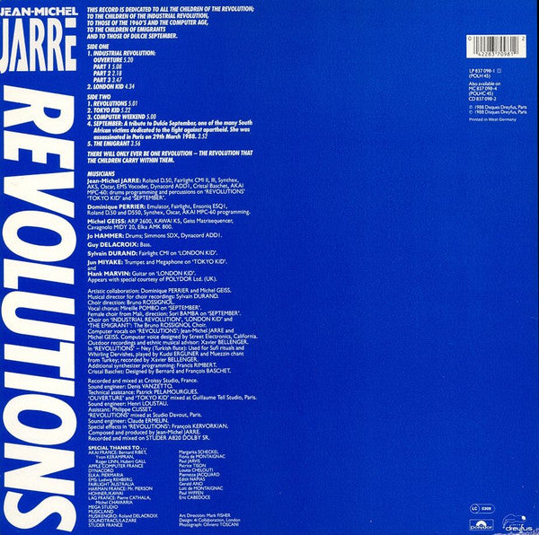 Jean-Michel Jarre : Revolutions (LP, Album)