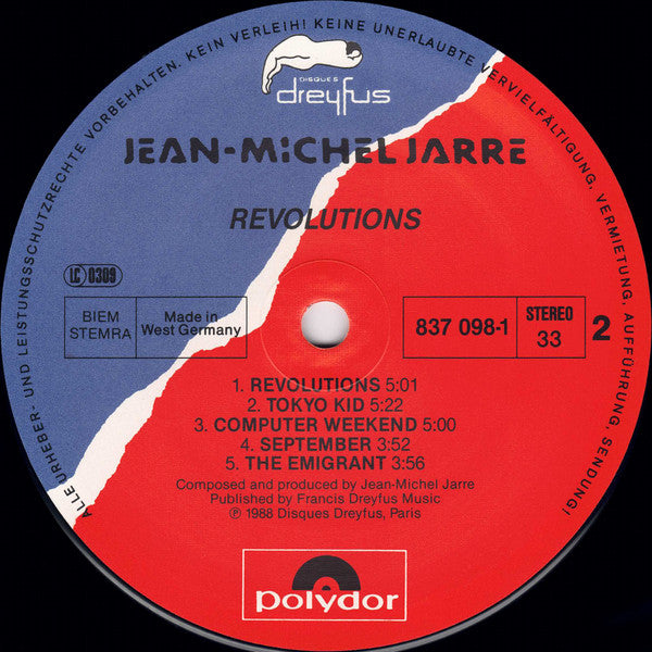 Jean-Michel Jarre ~ Revolutions (Vinyl) - Djungel & Jazz