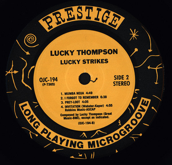 The Lucky Thompson Quartet ~ Lucky Strikes (Vinyl) - Djungel & Jazz