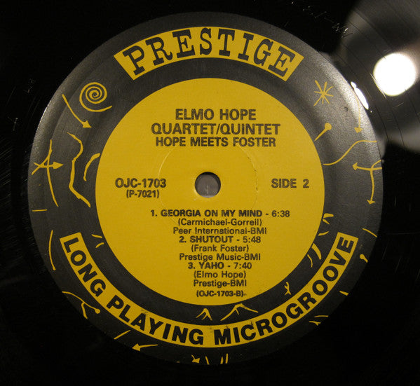 Elmo Hope Quartet And Elmo Hope Quintet Featuring Frank Foster ~ Hope Meets Foster (Vinyl) - Djungel & Jazz
