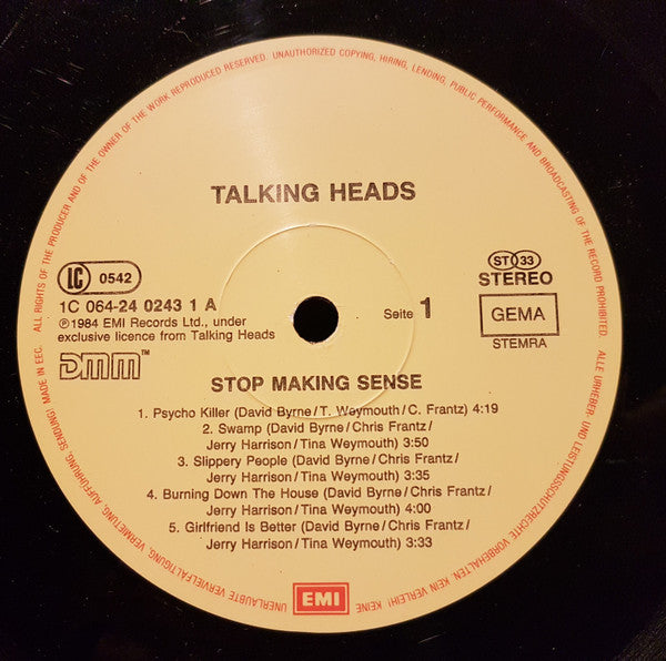 Talking Heads ~ Stop Making Sense (Vinyl) - Djungel & Jazz