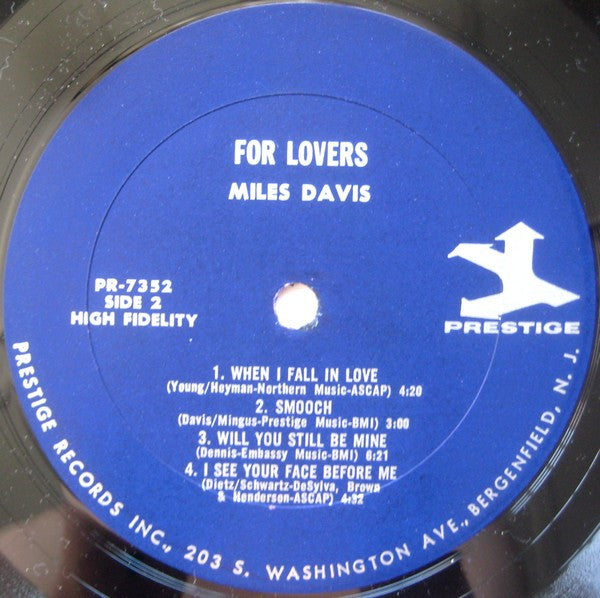 Miles Davis : Plays For Lovers (LP, Comp, Mono)