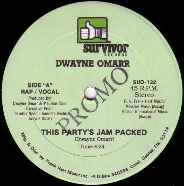 Dwayne Omarr : This Party's Jam Packed (12")