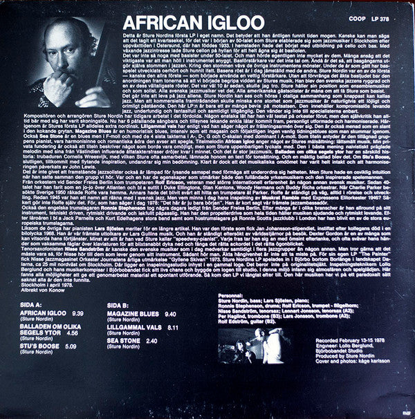 Sture Nordin ~ African Igloo (Vinyl) - Djungel & Jazz