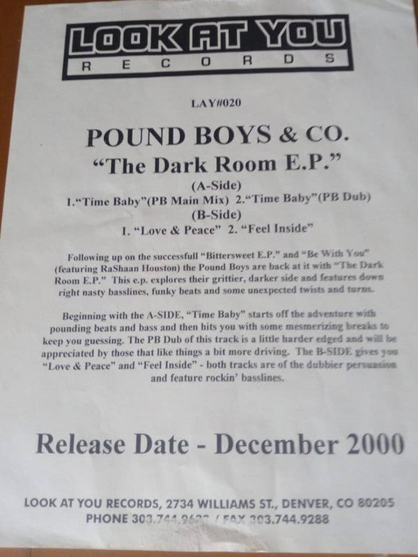 Pound Boys & Co.* : The Dark Room E.P. (12", EP)