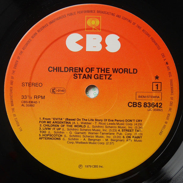 Stan Getz ~ Children Of The World (Vinyl) - Djungel & Jazz