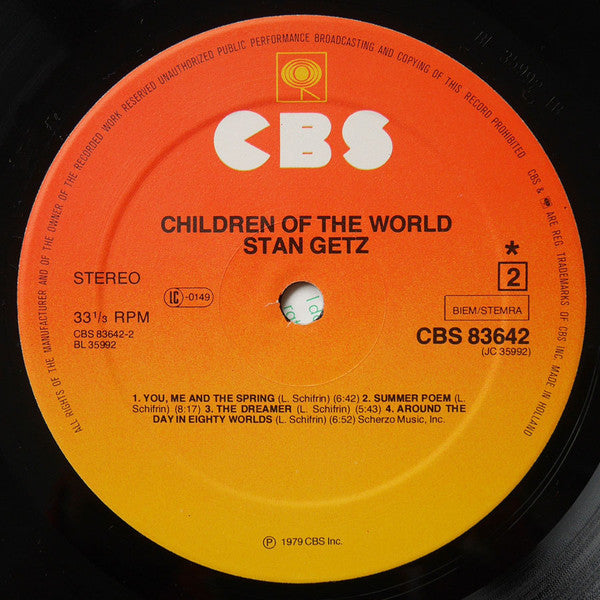 Stan Getz ~ Children Of The World (Vinyl) - Djungel & Jazz