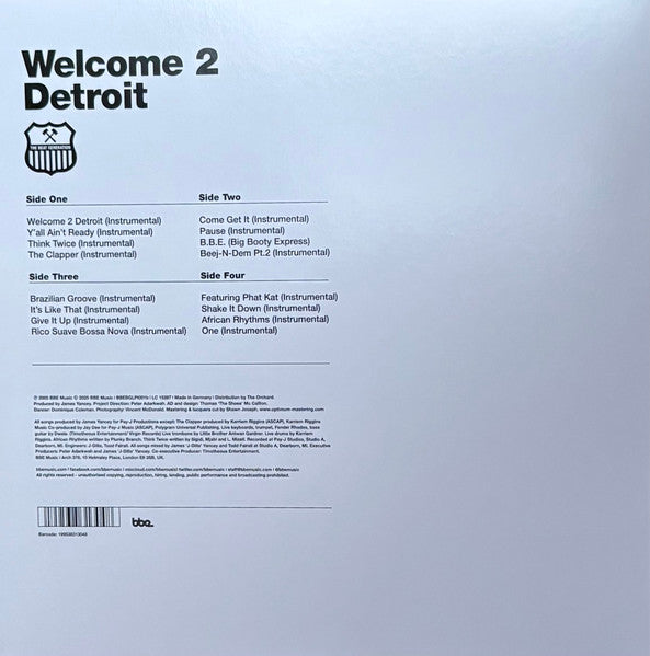 Jay Dee ~ Welcome 2 Detroit - Instrumental (Vinyl) - Djungel & Jazz
