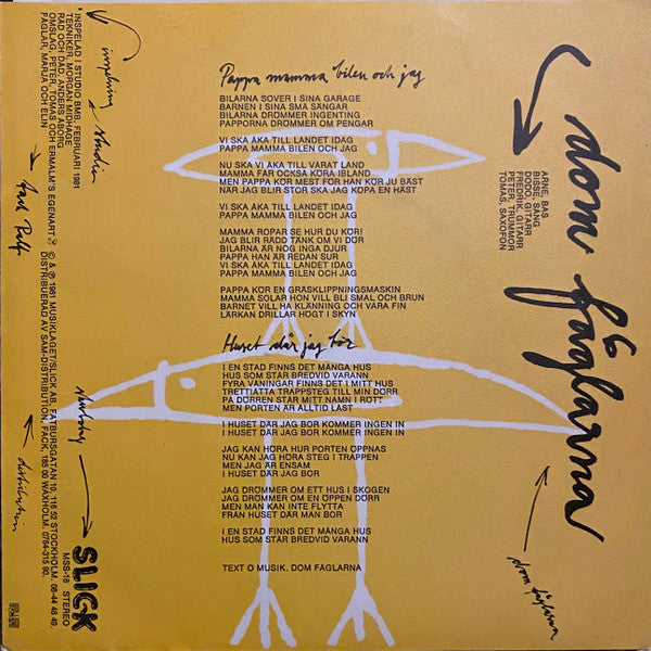 Dom Fåglarna ~ Pappa Mamma Bilen Och Jag / Huset Där Jag Bor (Vinyl) - Djungel & Jazz