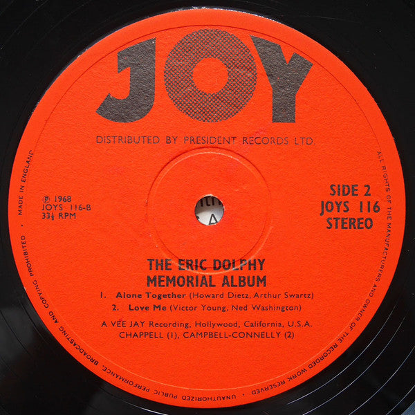 Eric Dolphy ~ The Eric Dolphy Memorial Album (Vinyl) - Djungel & Jazz