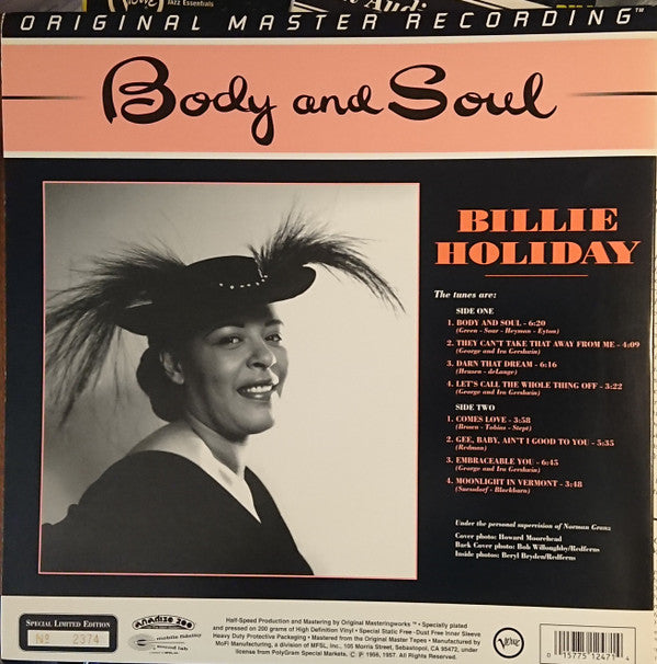 Billie Holiday ~ Body And Soul (Vinyl) - Djungel & Jazz