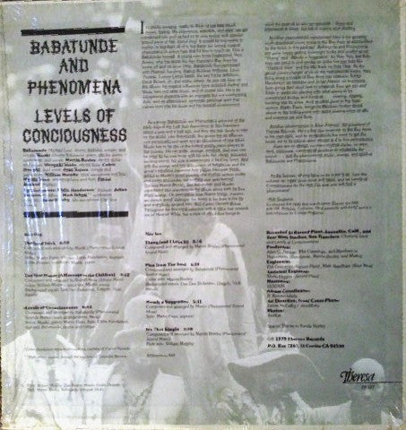 Babatunde And Phenomena ~ Levels Of Conciousness (Vinyl) - Djungel & Jazz
