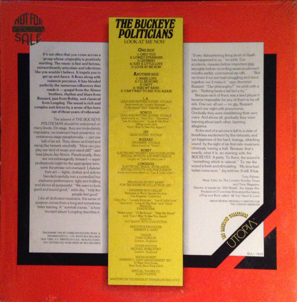 The Buckeye Politicians* : Look At Me Now (LP, Album)