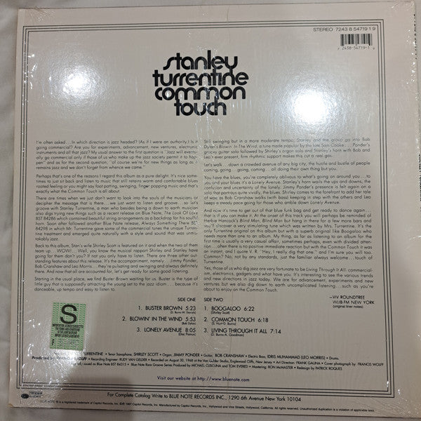 Stanley Turrentine Featuring Shirley Scott ~ Common Touch (Vinyl) - Djungel & Jazz