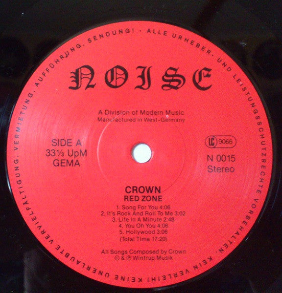 Crown  ~ Red Zone (Vinyl) - Djungel & Jazz