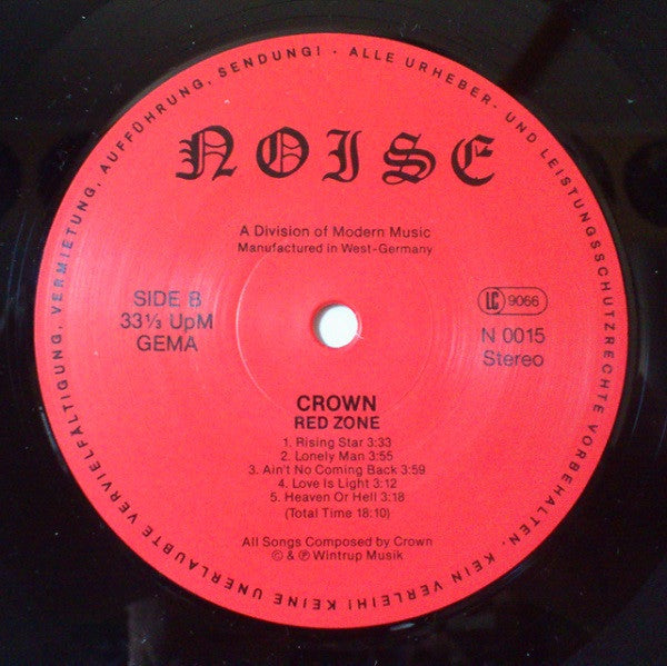 Crown  ~ Red Zone (Vinyl) - Djungel & Jazz