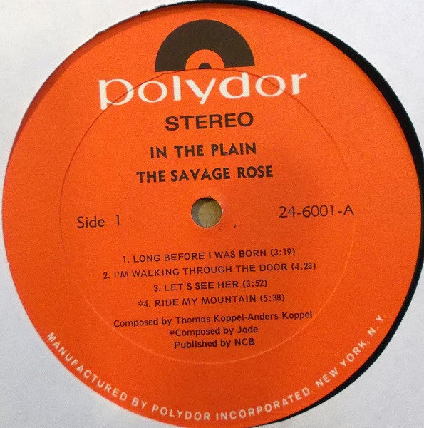 The Savage Rose ~ In The Plain (Vinyl) - Djungel & Jazz