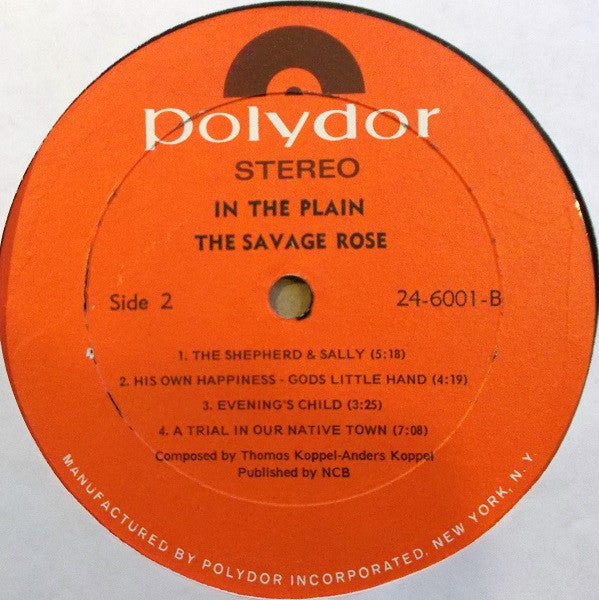 The Savage Rose ~ In The Plain (Vinyl) - Djungel & Jazz