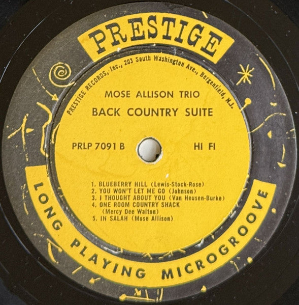 Mose Allison : Back Country Suite (For Piano, Bass And Drums) (LP, Album, Mono, RE, Abb)