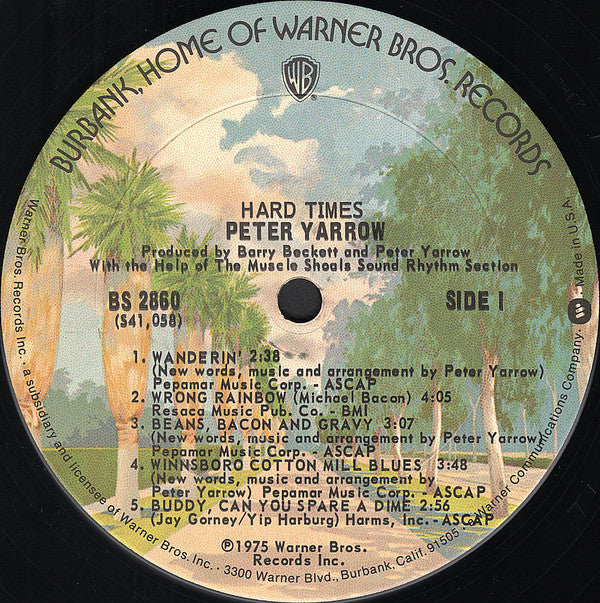 Peter Yarrow : Hard Times (LP, Album, Pit)