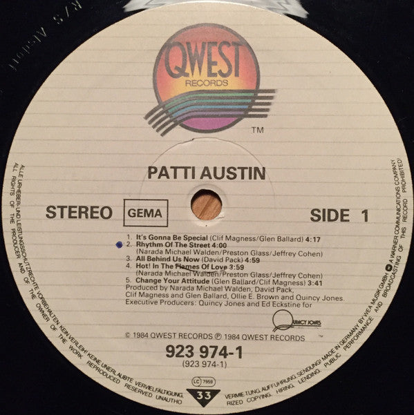 PATTI AUSTIN DEODATO 7inch record プロモ盤 LP: Patti Austin - Patti Austin