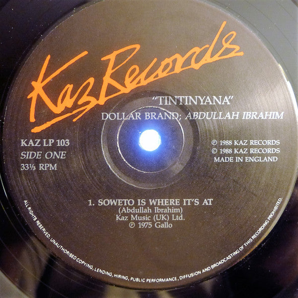 Dollar Brand ; Abdullah Ibrahim ~ Tintinyana (Vinyl) - Djungel & Jazz