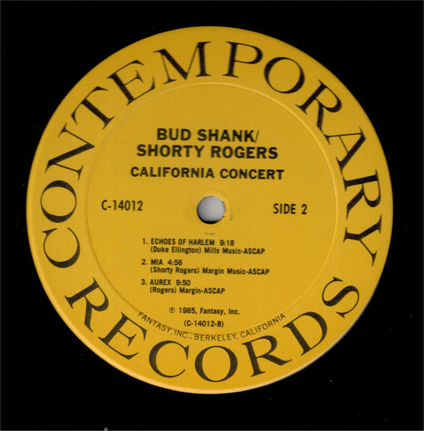 Bud Shank / Shorty Rogers ~ California Concert (Vinyl) - Djungel & Jazz