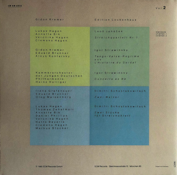 Gidon Kremer ~ Edition Lockenhaus Vol. 1/2 (Vinyl) - Djungel & Jazz