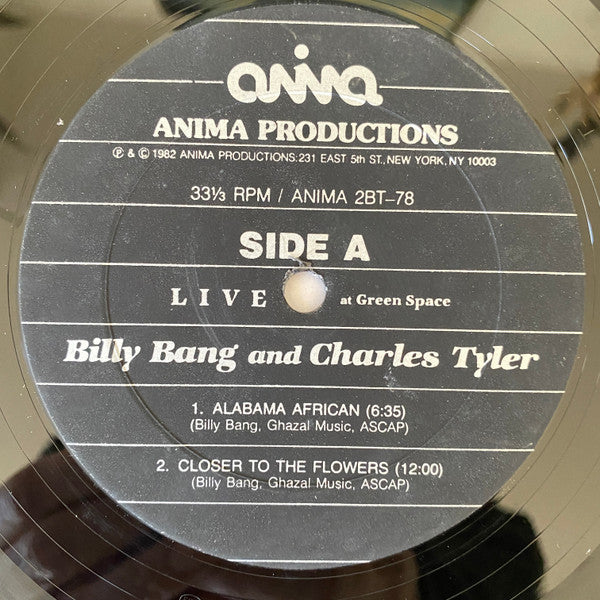 Billy Bang And Charles Tyler ~ Live At Green Space (Vinyl) - Djungel & Jazz