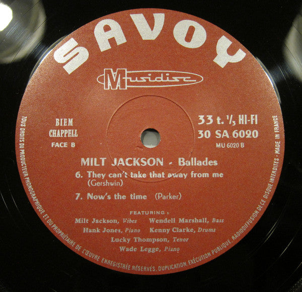 Milt Jackson ~ Ballades (Vinyl) - Djungel & Jazz