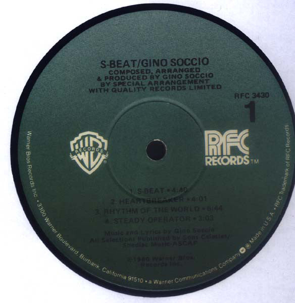 Gino Soccio ~ S-Beat (Vinyl) - Djungel & Jazz