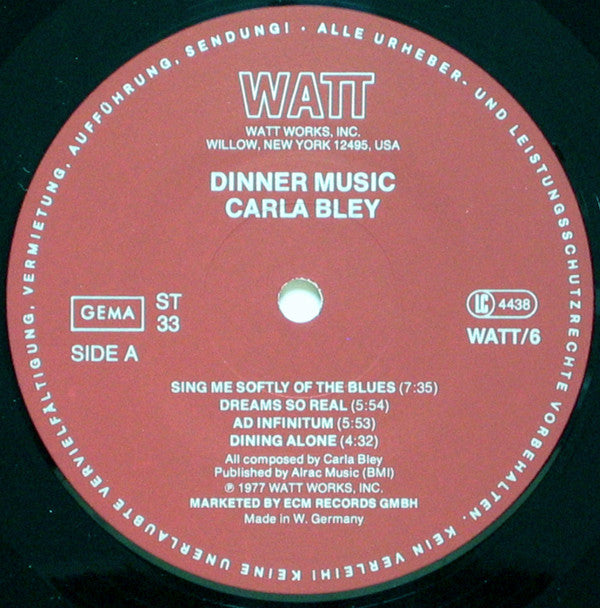 Carla Bley ~ Dinner Music (Vinyl) - Djungel & Jazz